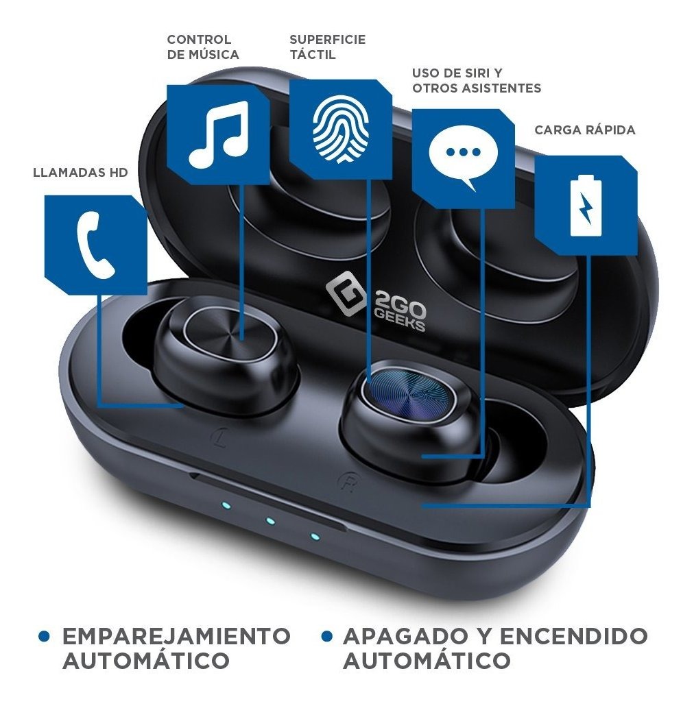 Audifonos Manos Libres Bluetooth Touch Base Carga Tws - 2GOGEEKS